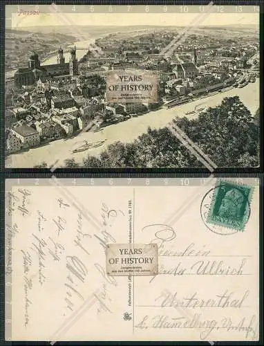 AK Passau 1913 gel. Donau Inn und Ilz Batavium Batava Passavia Niederbayern in