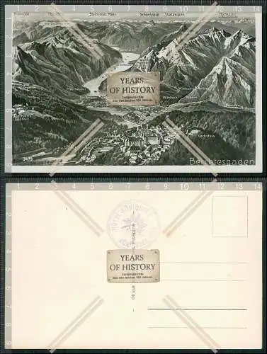 AK Landkarte Berchtesgaden Watzmann Adolf Hitler Haus Obersalzberg und andere B