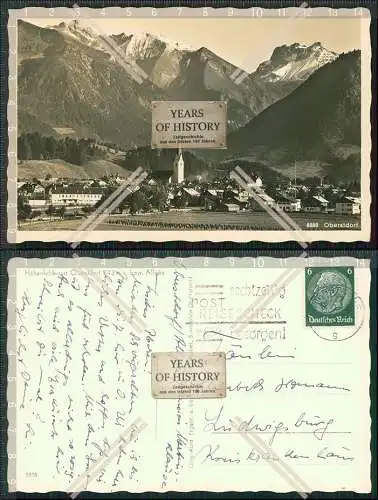 Foto AK Oberstdorf Allgäu Panorama mit Alpenblick 1936 gelaufen