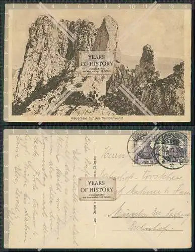 AK Kaisersäle Kampenwand Berggipfel Chiemgauer Alpen Aschau 1921 gelaufen