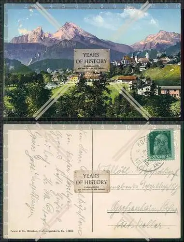 AK Berchtesgaden mit Watzmann und Hochkalter 1912 gelaufen