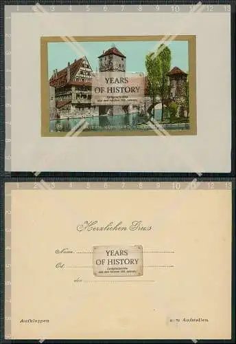 Karte  Karton 13x9 cm Nürnberg Henkersteg Goldrahmen um 1910