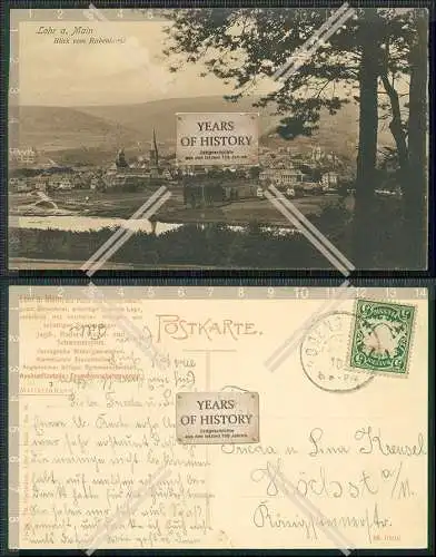 AK Lohr am Main Blick vom Rabenhorst 1910 gelaufen