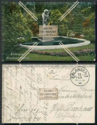 AK Erlangen Brunnenbuberl 1915 Feldpost gelaufen 