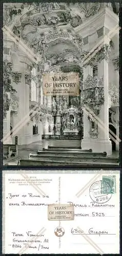 Foto AK Wies Steingaden Wieskirche Wallfahrtskirche Innen Ansicht Karte gelaufe