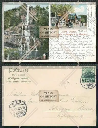 AK Goslar Romkerhalle im Okertal Gastwirtschaft Wasserfall 1902 gelaufen