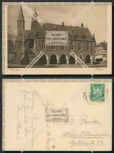 AK Goslar Rathaus 1924 gelaufen