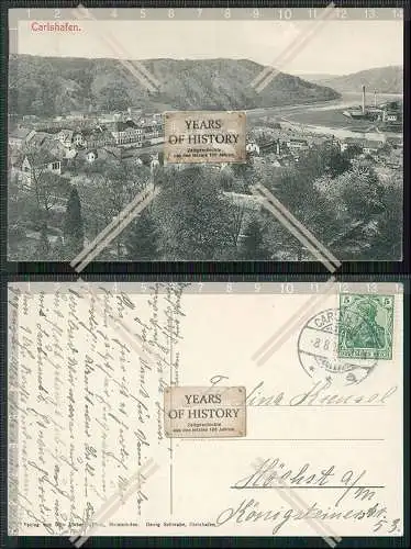 AK Bad Karlshafen Oberweser Hessen Panorama von Anhöhe 1908 gelaufen
