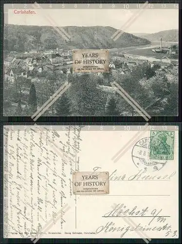 AK Bad Karlshafen Oberweser Hessen Panorama von Anhöhe 1908 gelaufen 