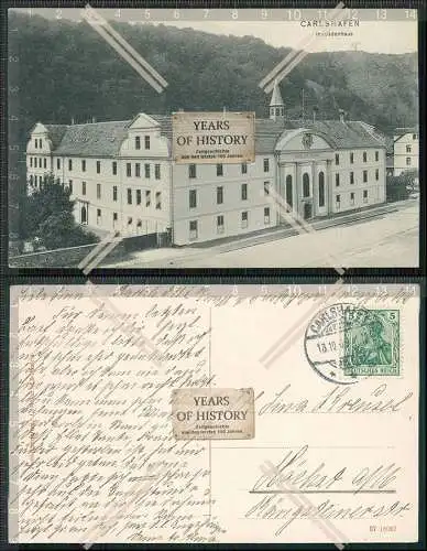 AK Bad Karlshafen an der Oberweser Hessen Partie am Invalidenhaus 1909 gelaufen