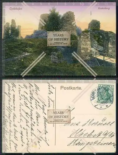 AK Bad Karlshafen an der Oberweser Hessen Ruine Krukenburg 1908 gelaufen