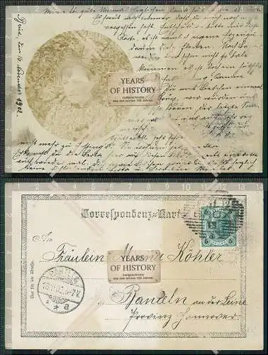 Foto AK Portrait Dame aus Brux Westensee 1902 gelaufen nach Banteln Leine 