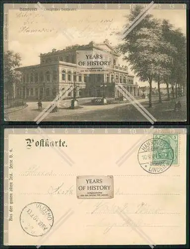 AK Hannover Königliches Hoftheater Straßenansicht 1904 gelaufen