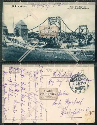 AK Wilhelmshaven Kaiser Wilhelm Brücke größte Drehbrücke Europas 1909 gel.