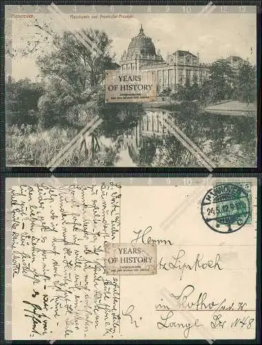 AK Hannover Maschpark und Provinzialmuseum 1912 gelaufen