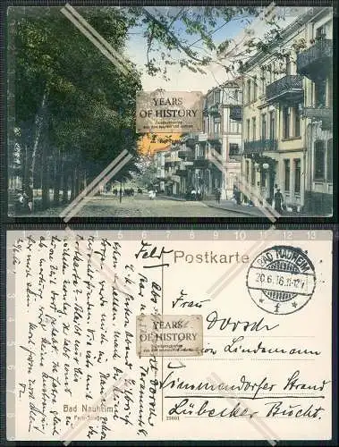 AK Bad Nauheim Partie an der Parkstraße Geschäfte 1916 Feldpost gelaufen