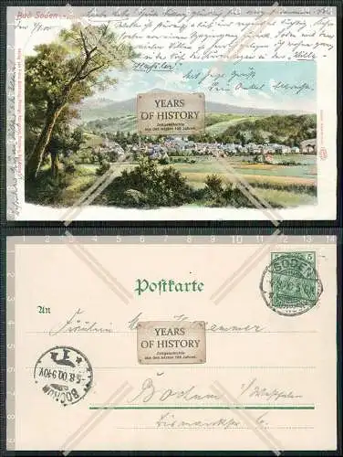 AK Bad Soden am Taunus 1900 gelaufen Auto-Chrom Louis Glaser Leipzig 