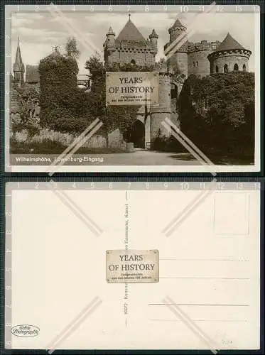 Foto AK Wilhelmshöhe Kassel Hessen Eingang zur Löwenburg Fotokarte um 1920 Ku