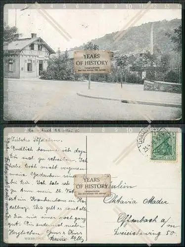 AK Wiesbaden Hessen Nerobergbahn mit Neroberg 1916 gelaufen 