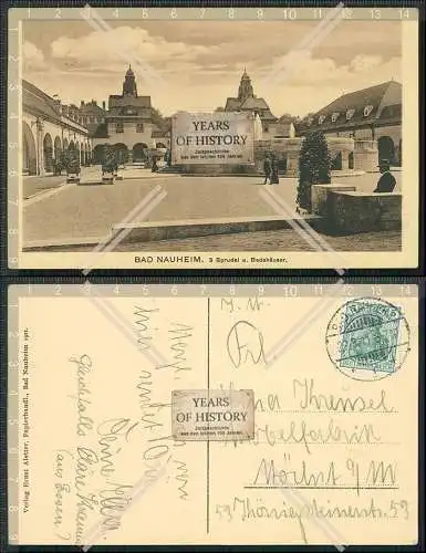 AK Bad Nauheim Sprudel und Badehäuser 1911 gelaufen 