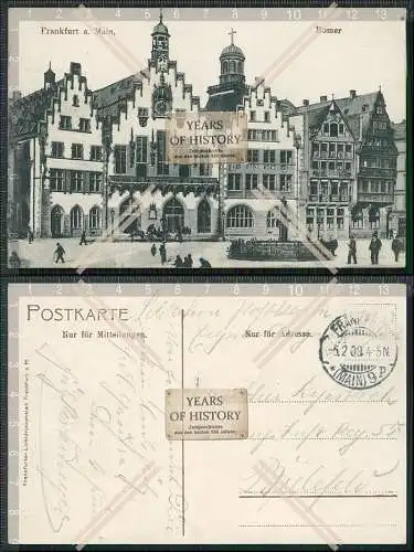 AK Frankfurt am Main Römer 1909 gelaufen