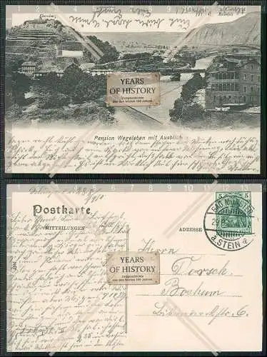 AK Bad Münster Stein Ebernburg Rotenfels Pensionen Wegeleben 1910 gel. mit Aus