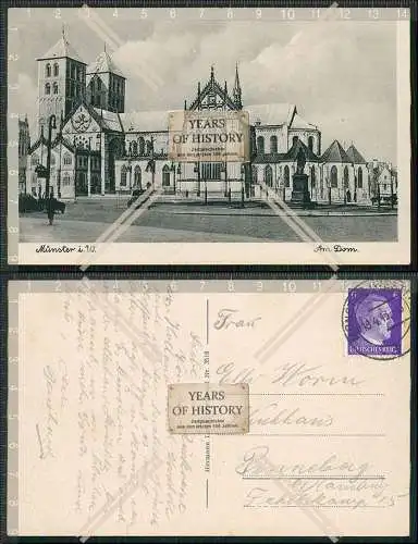 AK Münster Westfalen am Dom 1943 gelaufen