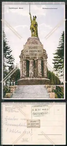 AK Detmold Lippe Teutoburger Wald Hermannsdenkmal Grotenburg Stempel 1929