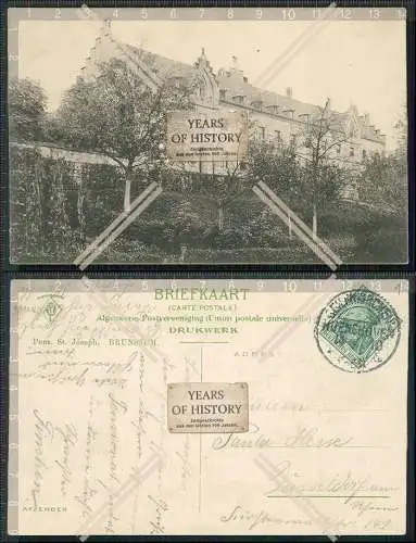 AK Brunssum Limburg Dorpstraat Kloosterstraat Niederlande gel. 1911 Hünshoven