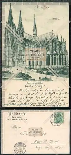 AK Litho Köln am Rhein Dom Hauptportal 1903 gelaufen