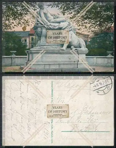 AK Duisburg Kriegerdenkmal 1916 Feldpost gelaufen