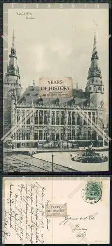 AK Aachen Rathaus 1912 gelaufen