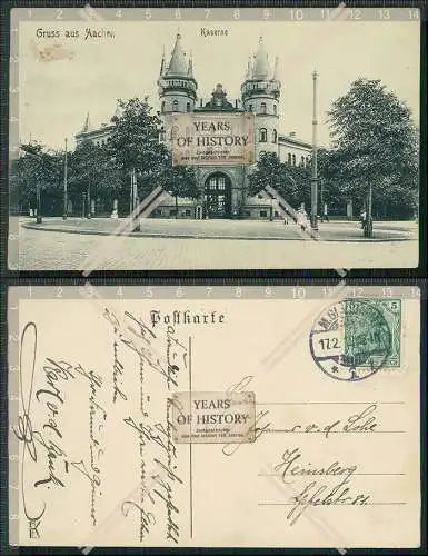 AK Gelbe Kaserne Aachen Blick vom Elsassplatz 1912 gelaufen