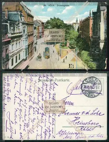 AK Drususgasse in Köln Innenstadt 1914 Feldpost gelaufen
