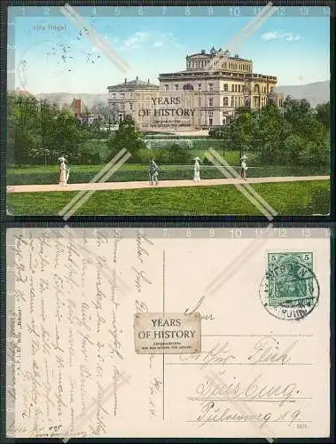 AK Villa Hügel Essen Bredeney 1914 gelaufen