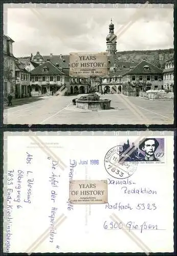 Foto AK Schloss Weikersheim Marktplatz mit Marktbrunnen Endingen