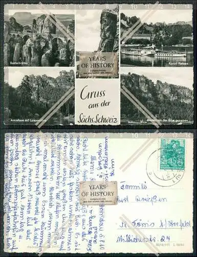 Foto  AK sächsische Schweiz Elbe Dampfer Leipzig uvm. Rathen DDR 