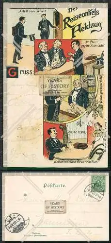 AK Litho Humor Scherz Des Reiseonkels Feldzug 1900 gelaufen Mannheim 