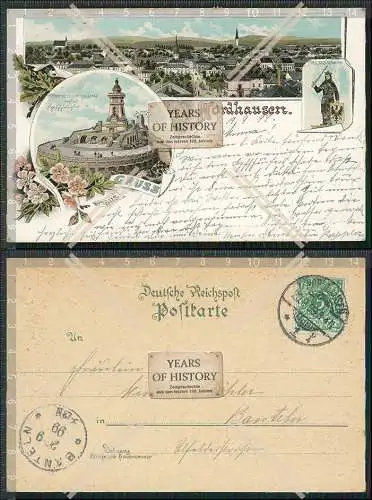 AK Litho Nordhausen in Thüringen 1899 gelaufen