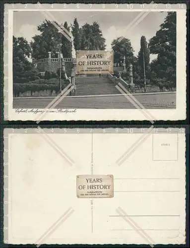 AK Erfurt Aufgang zum Stadtpark Karte im Prägerahmen 1920