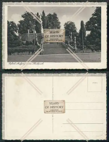 AK Erfurt Aufgang zum Stadtpark Karte im Prägerahmen 1920 