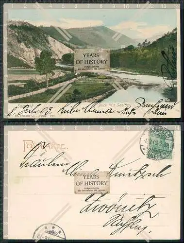 AK Saalfeld an der Saale Thüringen, Blick ins Saaltal 1903 gelaufen