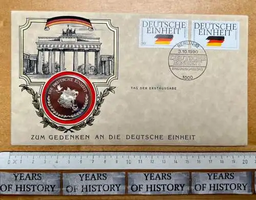 Numisbrief Deutsche Einheit Berlin Erstausgabe 1990 Medaille 925 Sterlingsilber