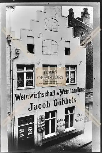 Foto Köln 1944-46 Weinwirtschaft Weinhandlung Jacob Göbbels Garten Veranda Zu