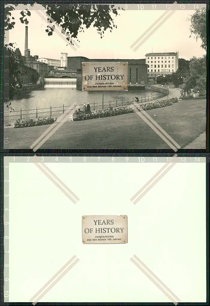 Foto  Fabriken am Wehr See um 1950 Finnland Mecklenburg uvm.
