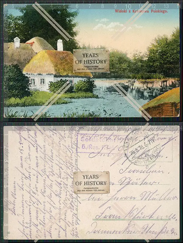 Künstler AK 1. WK Feldpostkarte 1916 Widoki z Krolestwa Polskiego, Polnischer 