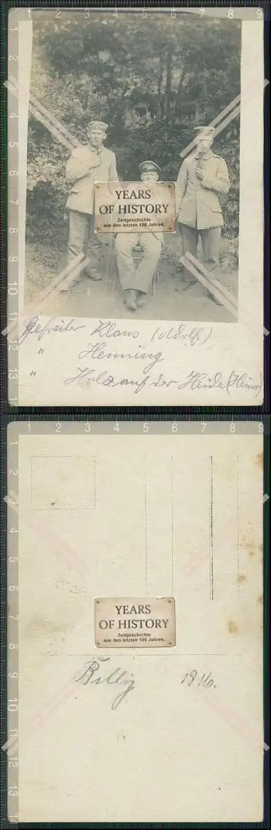 Foto AK 1. WK Soldaten bei Billy 1916 Gruppenfoto