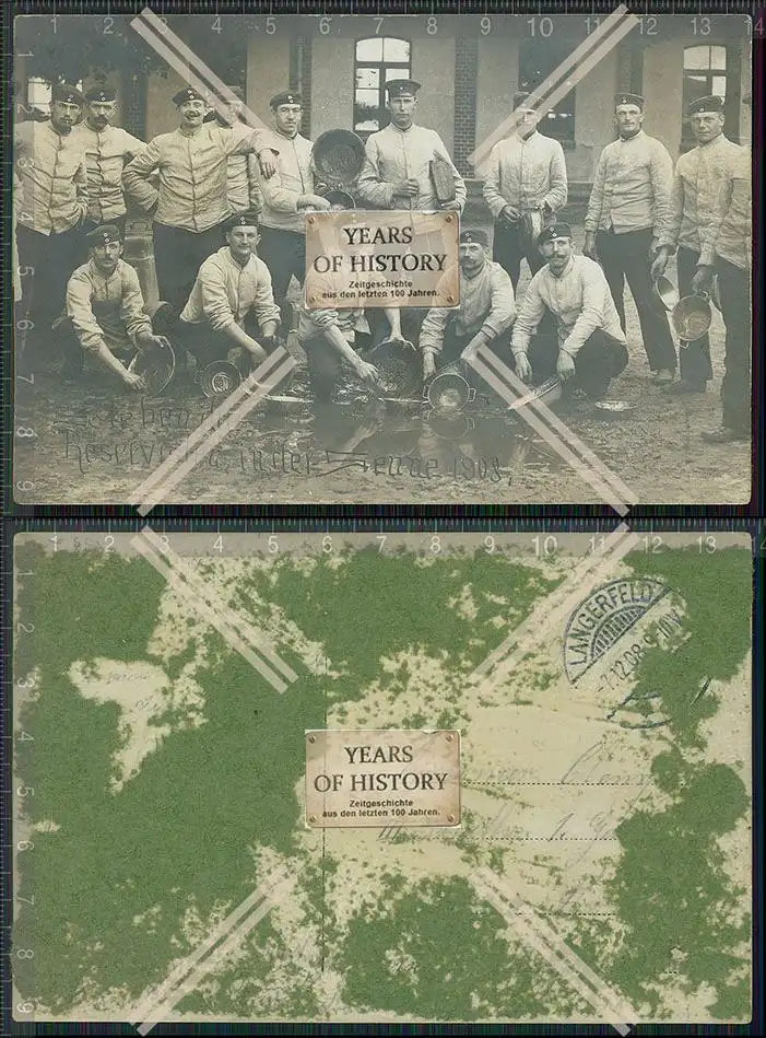 Foto AK Soldaten Senne Paderborn Bielefeld Detmold 1908 Langenfeld gelaufen