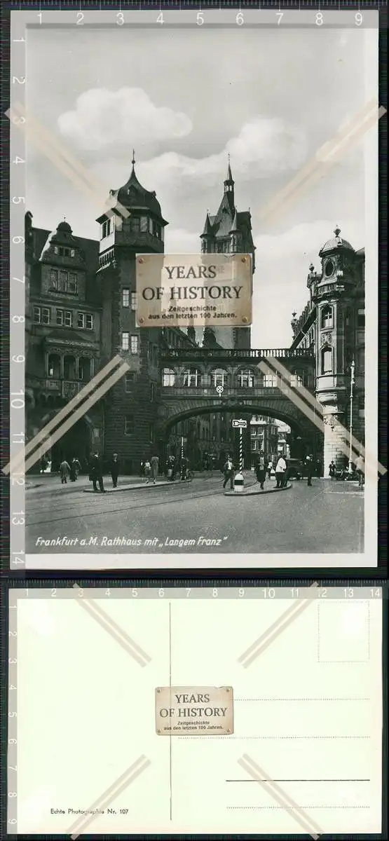 Foto AK echte Fotografie Frankfurt am Main 1939 Rathaus mit langem Franz