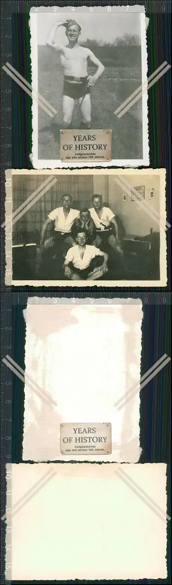 Foto 2x Soldaten in Badehose Unterhose Spaß Scherz Humor 